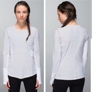 Lululemon Sunbeam Polka Dot Long Sleeve Swim Top 10